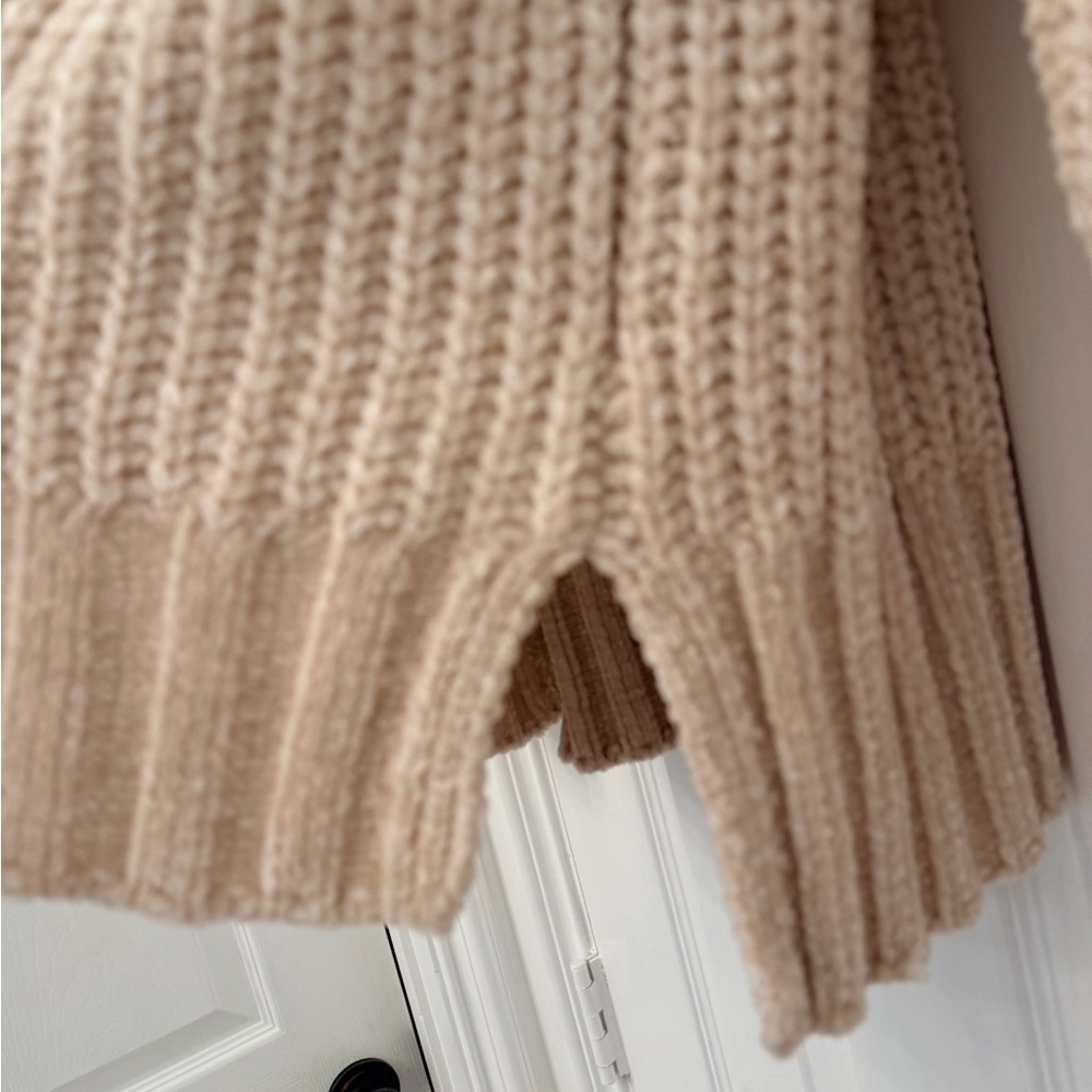 Bella Dahl Cream Chenille Chunky Mock Neck Sweater- Size M - Picture 4 of 14